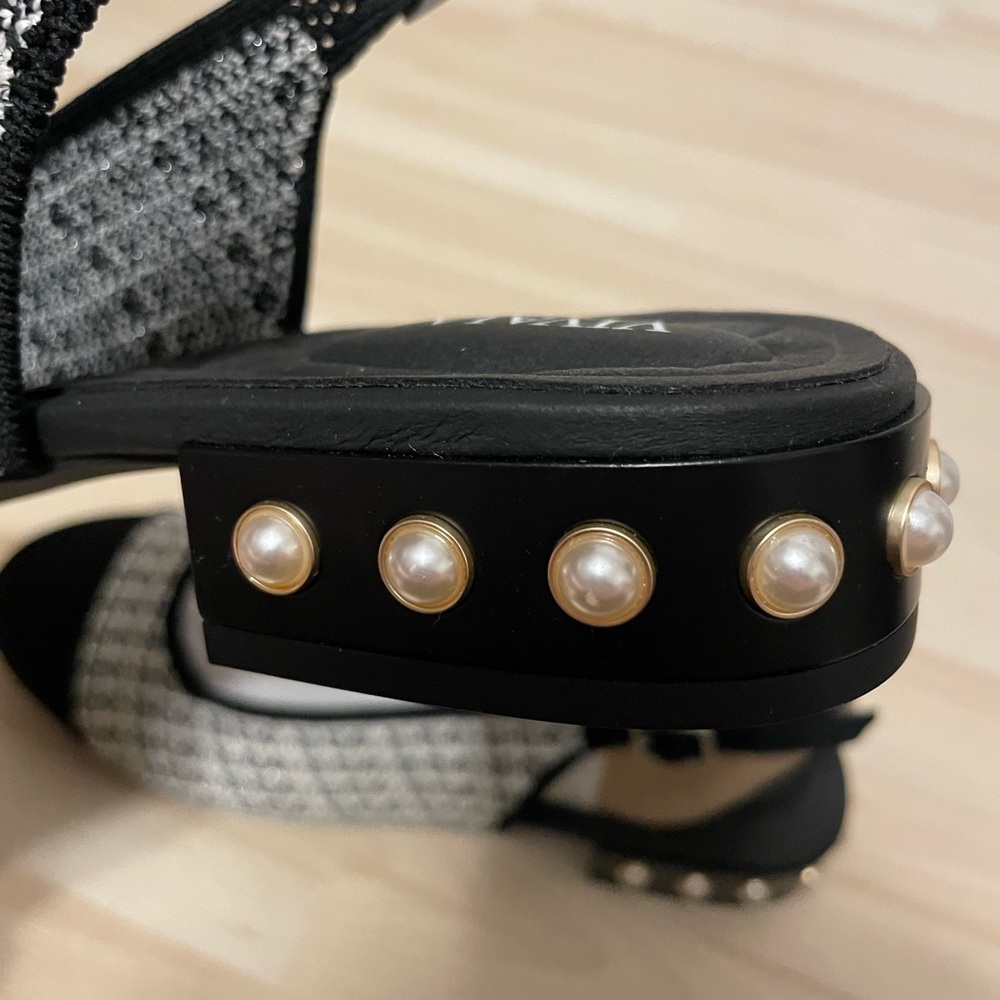 NIB Vivaia 9.5 Bethany Tweed Pearl Slingback Studded Block Ballet Flats EU 41 - Picture 10 of 13